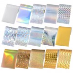 Folii de transfer, FST004 cu modele Silver and Gold, set 15 bucati